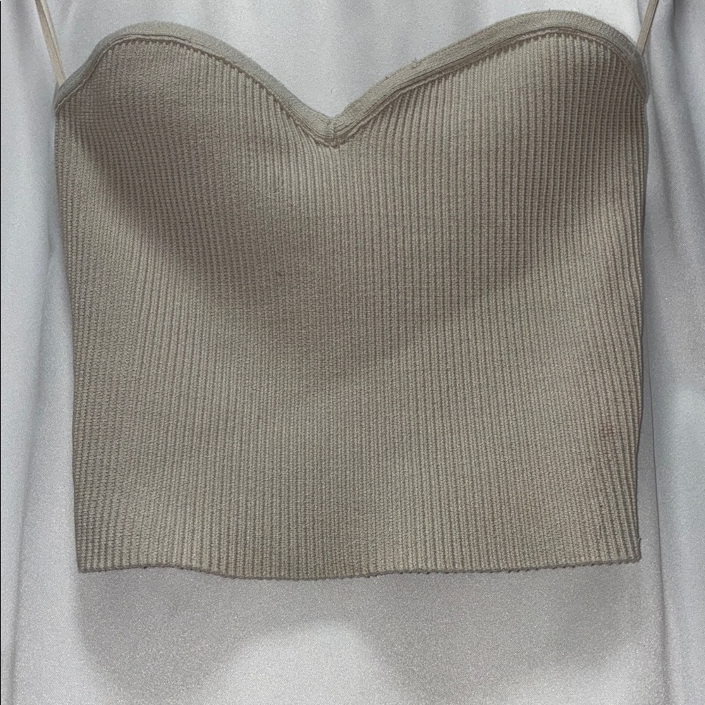 Strapless Ribbed Crop Top